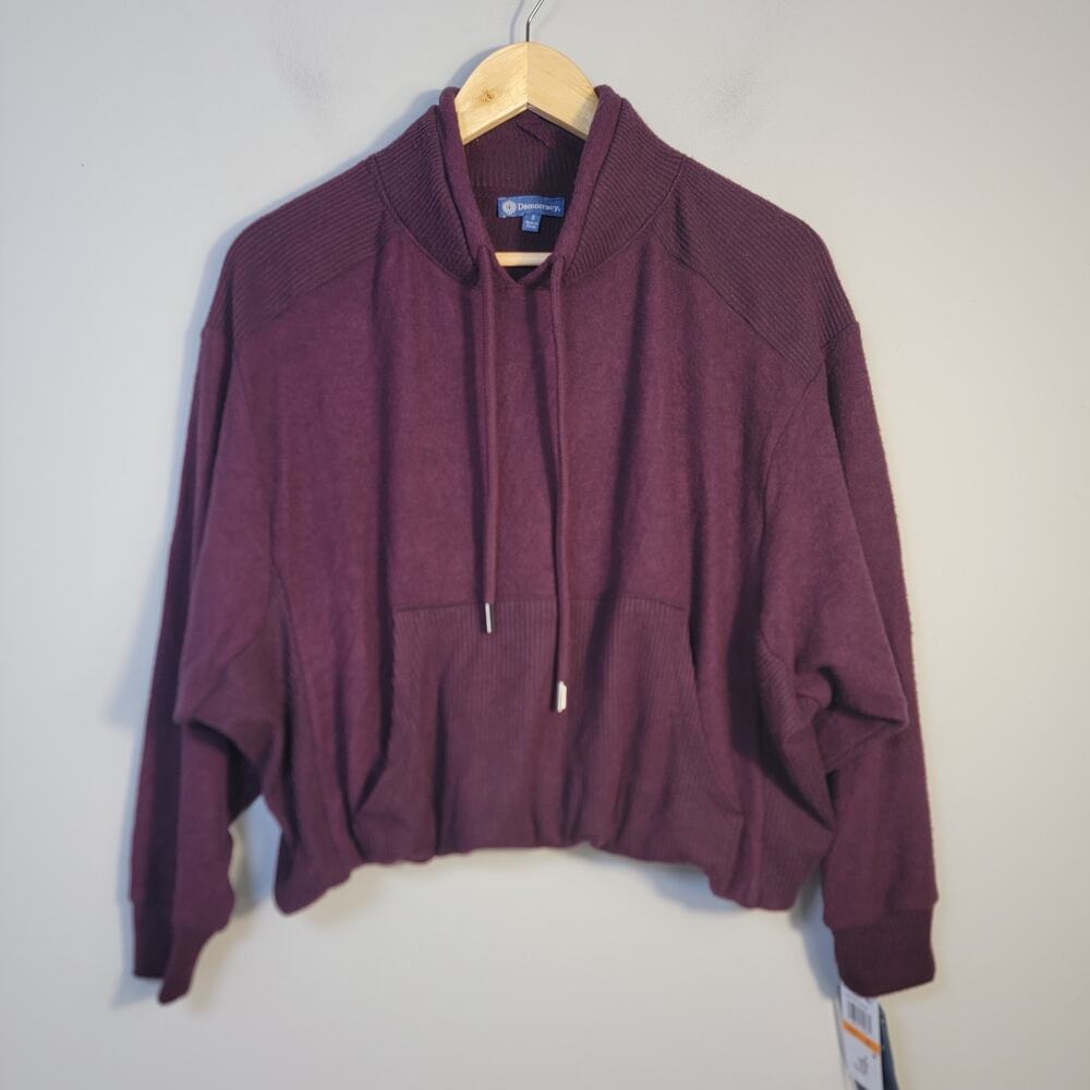NWT Democracy Womens S Soft Knit Top Pullover Burgundy